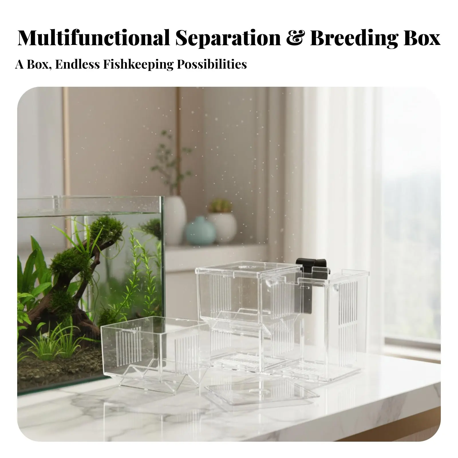 Aquatic Habitat Hatchery Box Protects Fry Aquatic Habitat Separation Box Betta Guppy Breeding Fish Habitat Two Mounting Choices