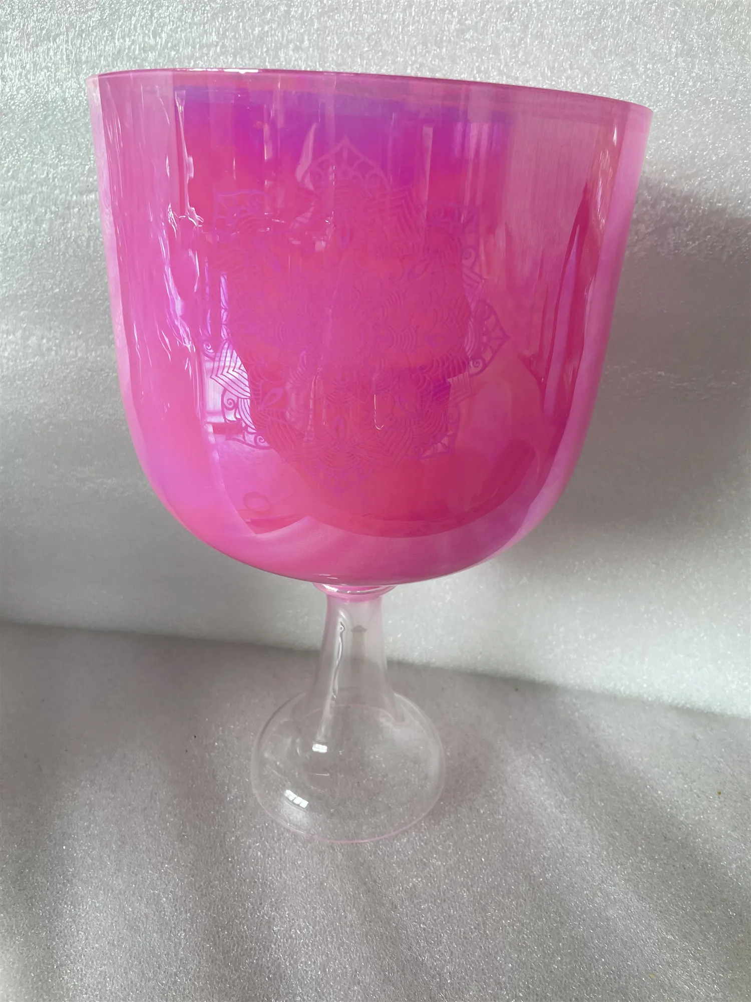 3rd octave Crystal singing chalice/grail pink milky cosmic color 