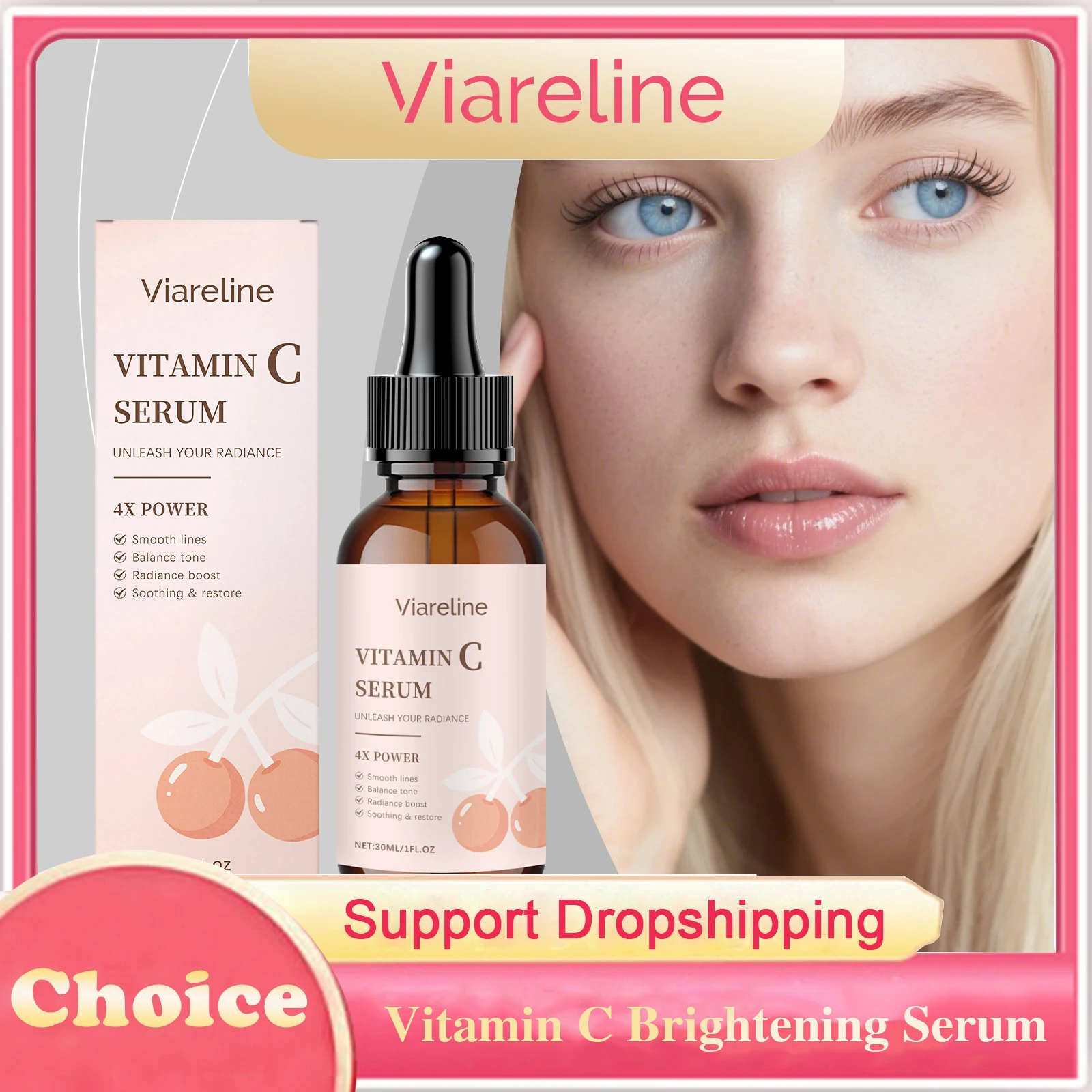 Vitamin C Brightening Serum Whitening Dark Spots Removal Moisturizing Anti Aging Smoothing Soothing Facial Rejuvenation Essence