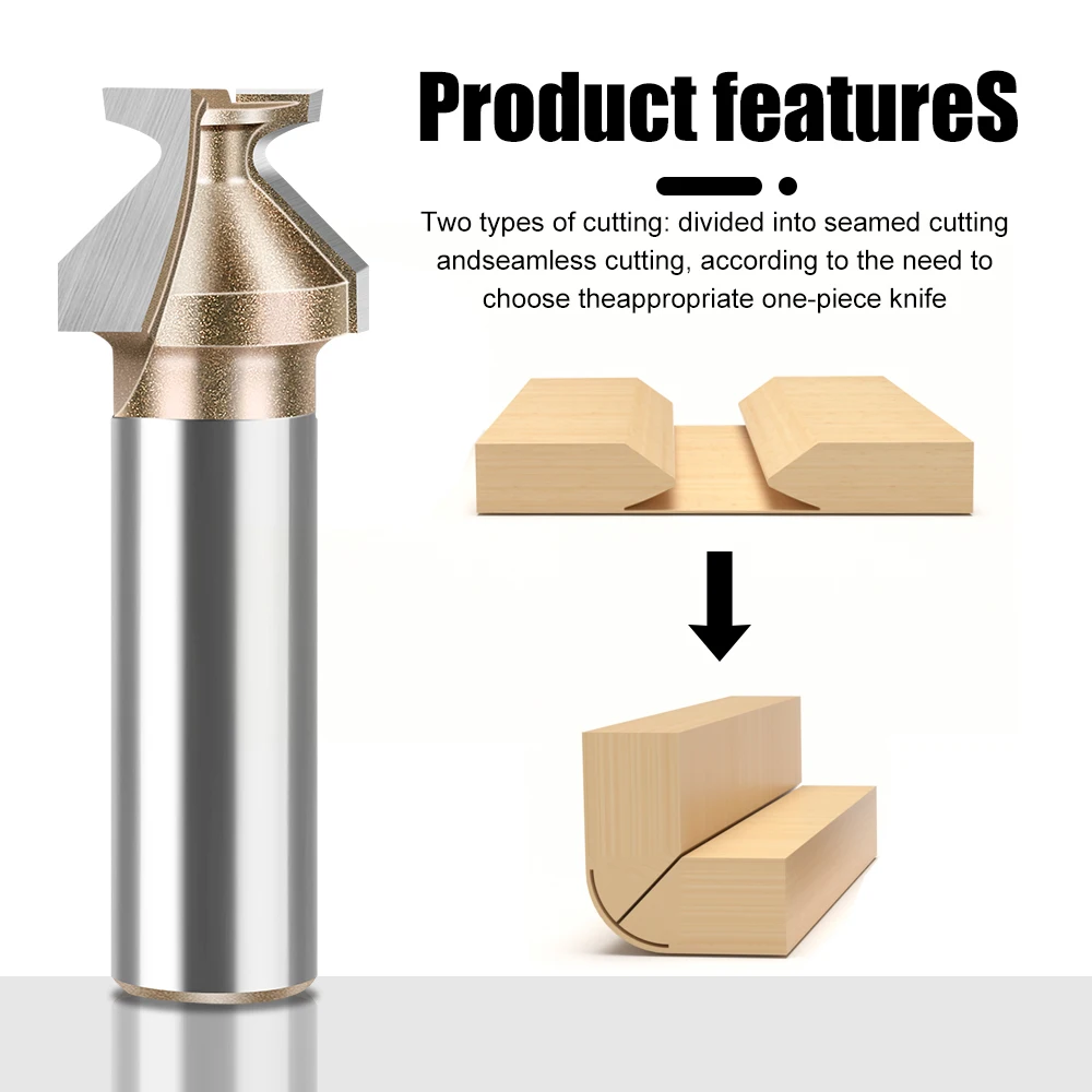 1pc 6,8,12mm  1/4" 1/2"Shank Arc Bending Integrated Router Bit R8 Wood Door Wall Cabinet Milling Cutter Woodworking Tools