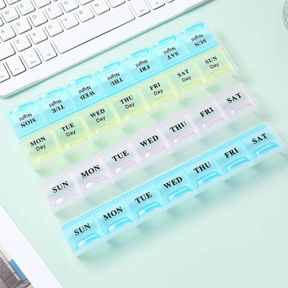 New Weekly Premium Portable 7/14/21/28 Grids 1/2/3/4 Times A Day Pill Box Storage Cases Organizer for Vitamins Medicine FishOils