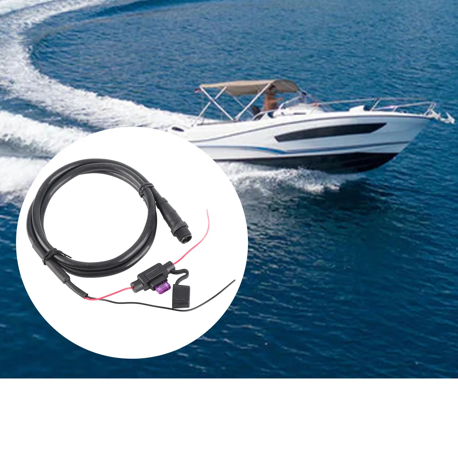 For NMEA 2000/Lowrance Networks/Simrad Networks/B & G Networks 1m Boat Male Power Cable with Fuse 5 Pin Marine Accessories