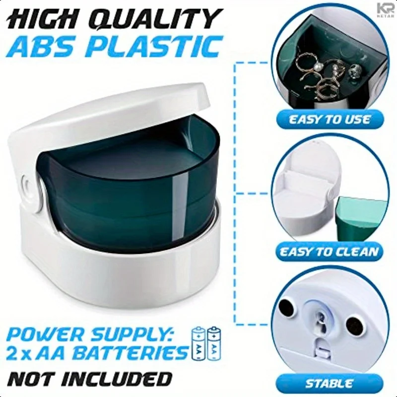 Portable Mini Ultrasonic Jewelry Cleaner Small Household Ring Necklace Equipment Jewelry Tools