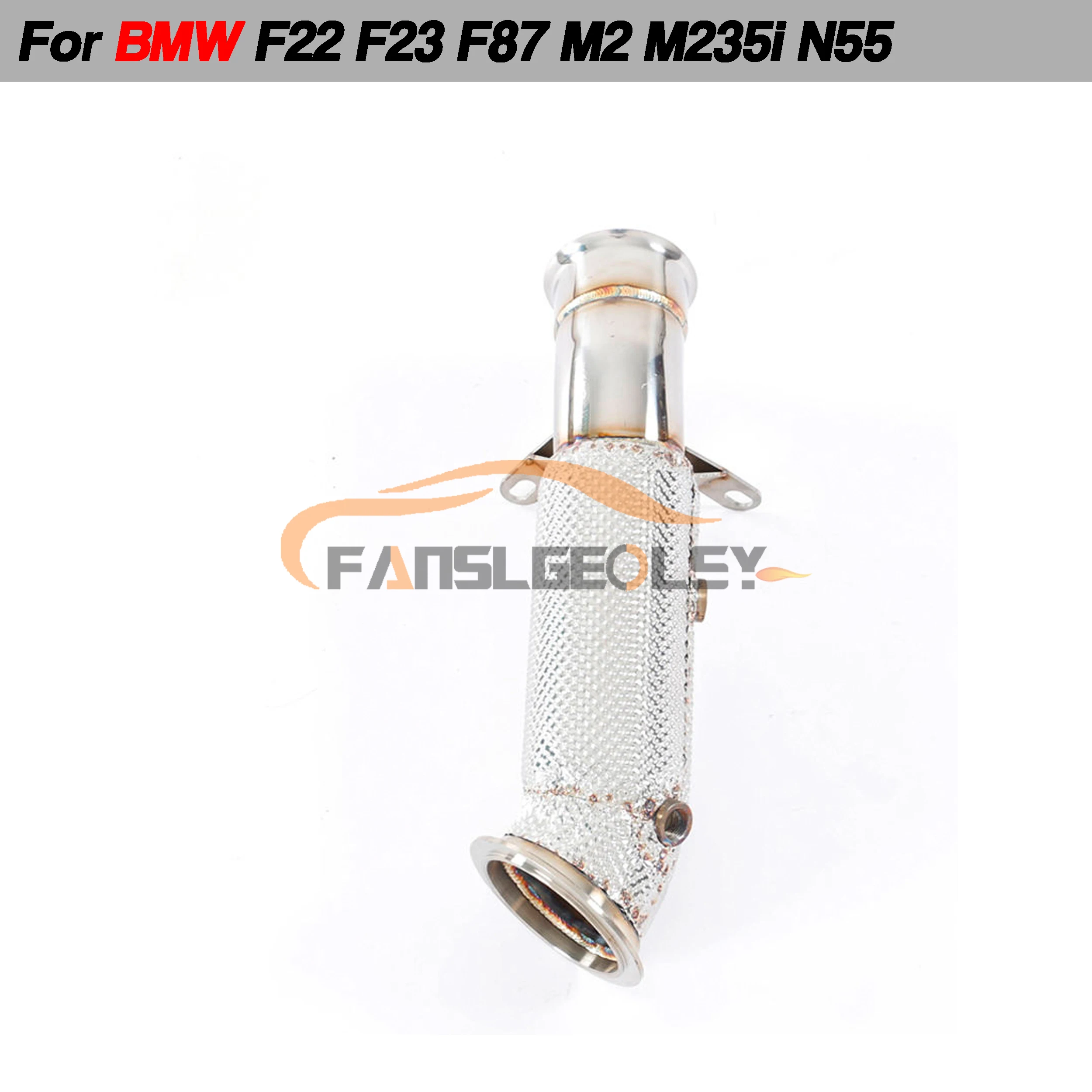 

For BMW F22 F23 F87 M2 M235i N55 Steel Downpipe Performance Exhaust System With Heat shield and catalytic converter Headers