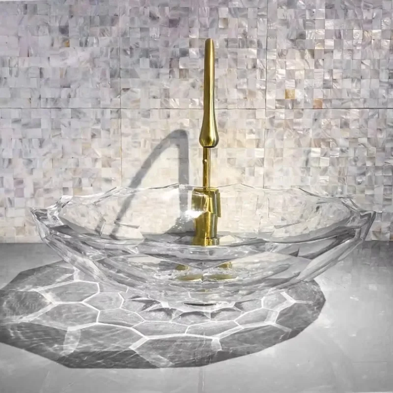 Crystal wash basin sink luxury lotus container sink