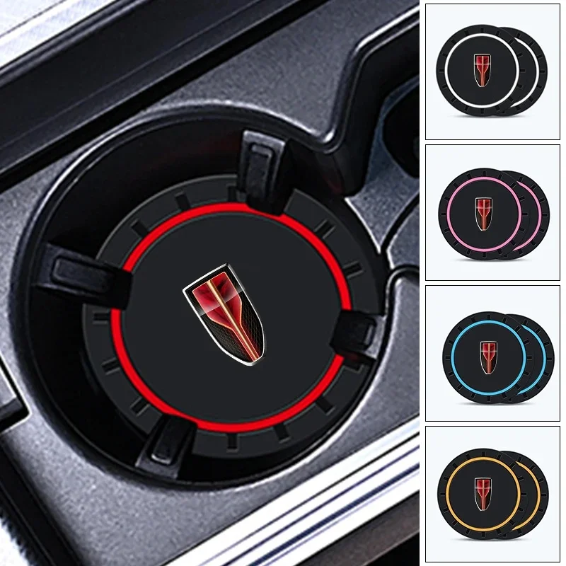 

2Pcs/Set Hongqi Car Cup Holder Mats Anti-Slip PVC Silicone Coasters For H5 H6 H9 HS5 HS7 E-QM5 E-HS9 Accessories