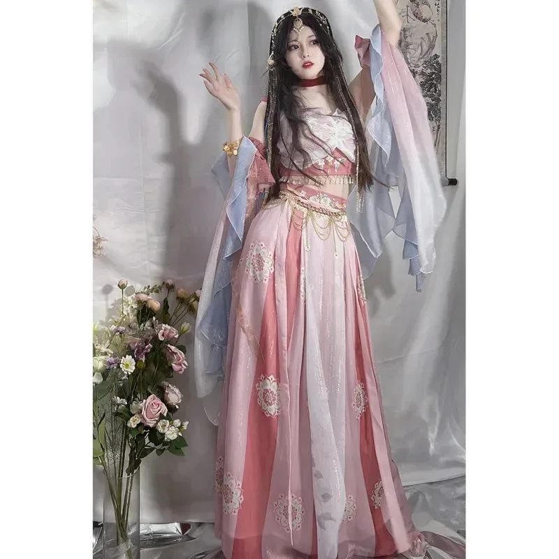 2025 11 جديد Hanfu أنثى Feitian هان عنصر سحر غريب المنطقة الغربية الأميرة ملابس أداء الرقص الكلاسيكي