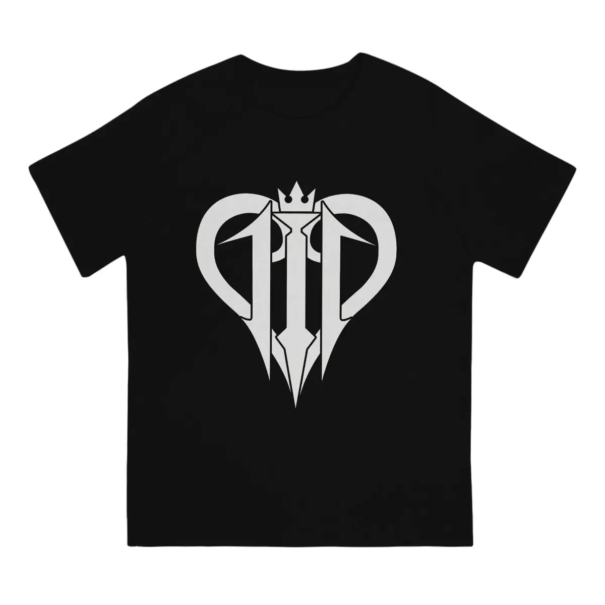 Logo White T Shirts Men 100% Cotton Vintage T-Shirt O Neck Kingdom Hearts Tees Short Sleeve Clothes Gift Idea