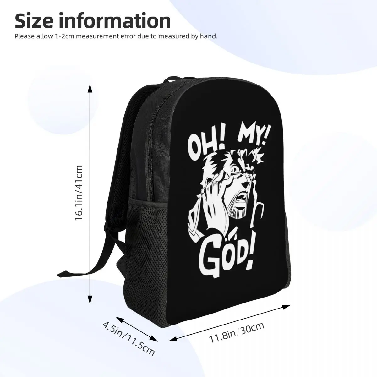 Joseph Joestar Oh My God Jojo Bizarre Adventure Student Backpack School Bag Hiking Travel Daypack Fashion Bookbag Shoulder Bags