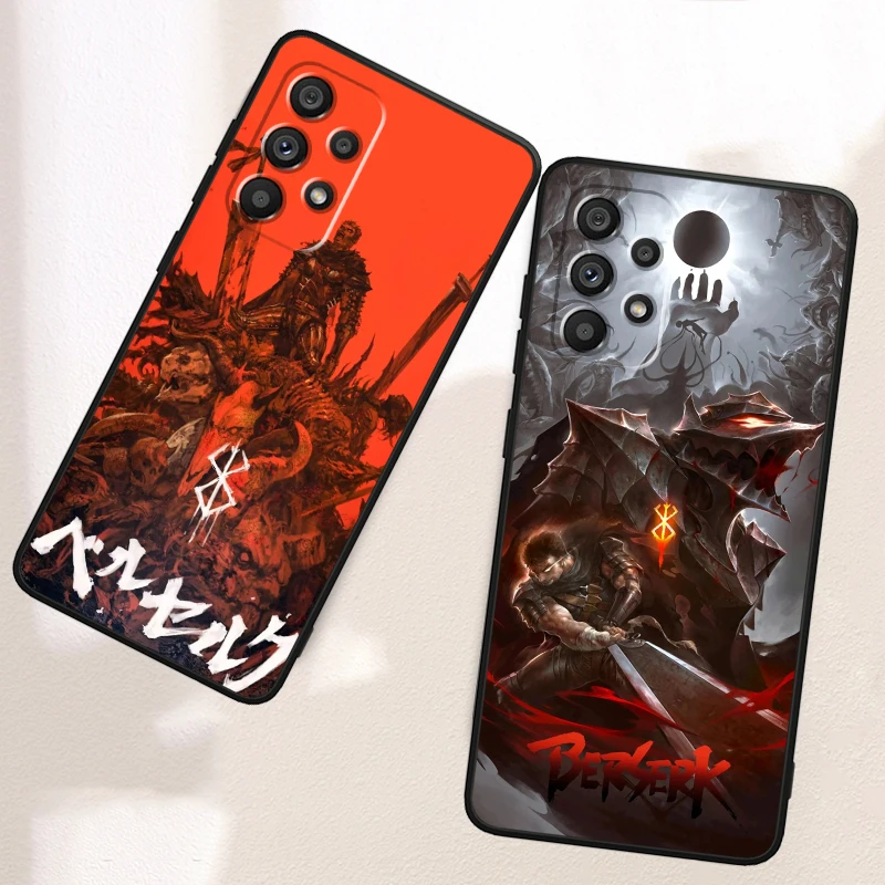 Berserk Anime Comics For Samsung Note 20 10 Ultra Plus A31 A14 A12 A70 A34 A25 A04 A05 A15 A24 5G Black TPU Phone Case