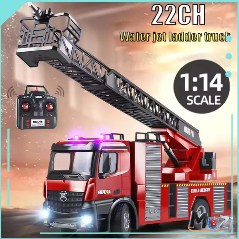 

Huina 1561 1:14 22 Ch Fire Truck Engineering Vehicle Rc Remote Control Toy Fire Truck With Cloud Ladder And Water Spray Kids