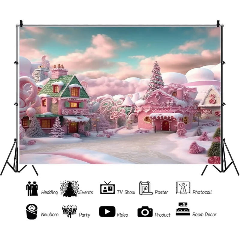 

SHENGYONGBAO Christmas Decorations Photography Backdrops Candy House Living Room Ornament Birthday Photo Studio Background SS-22