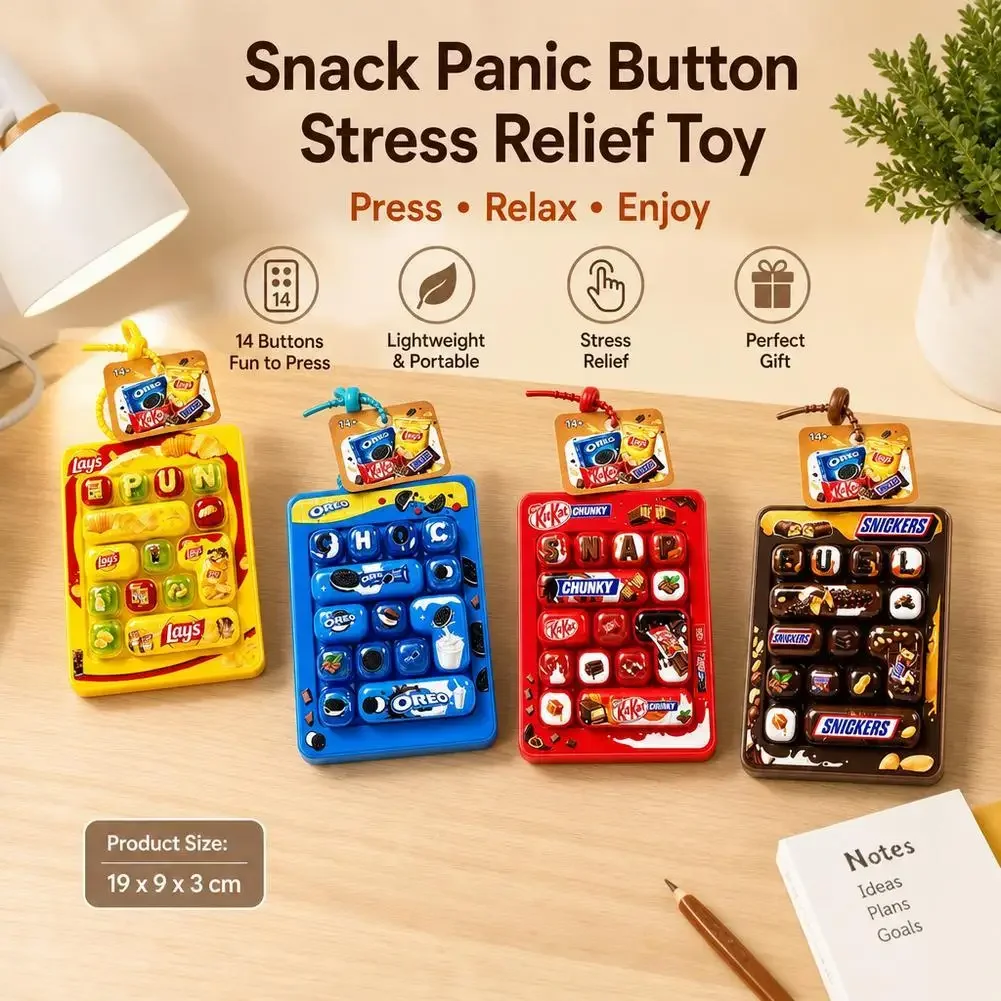 New 14 key snack button keychain office stress relief toy backpack pendant fingertip decompression tool