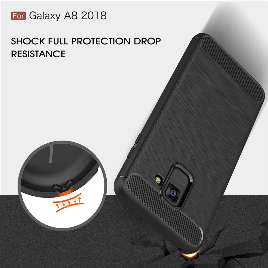 For Samsung Galaxy A8 2018 Case A530F A8 Silicon Carbon Fiber TPU Soft Silicone Case For Samsung Galaxy A8 Plus 2018 A730F Cover