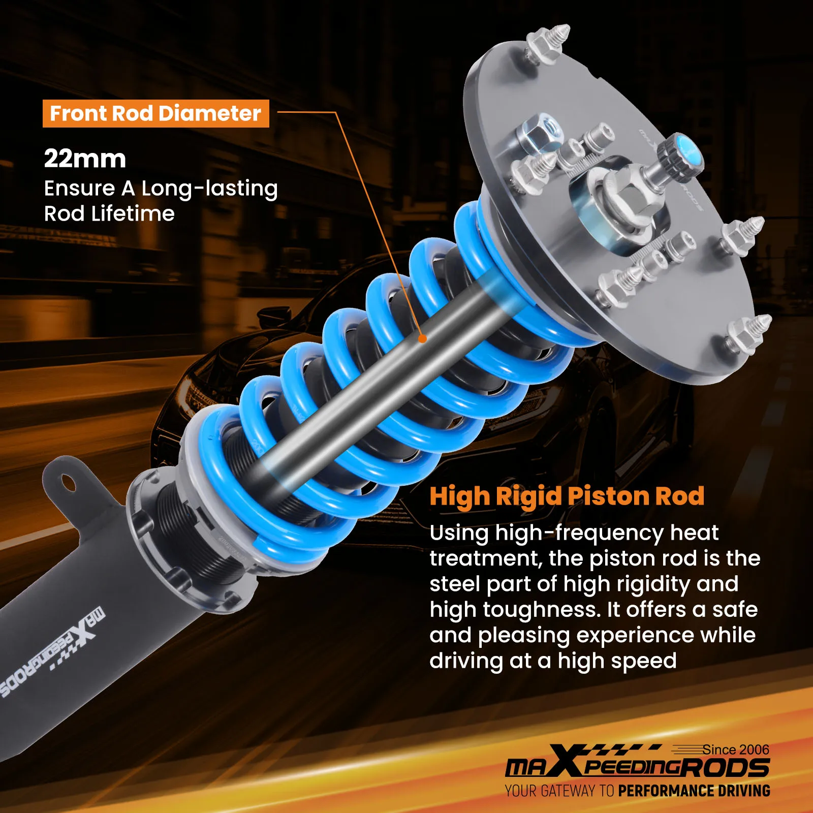 

Комплект койловеров MaXpeedingrods T6 с 24-позиционной регулировкой демпфирования для BMW M2 (F87) 16-21