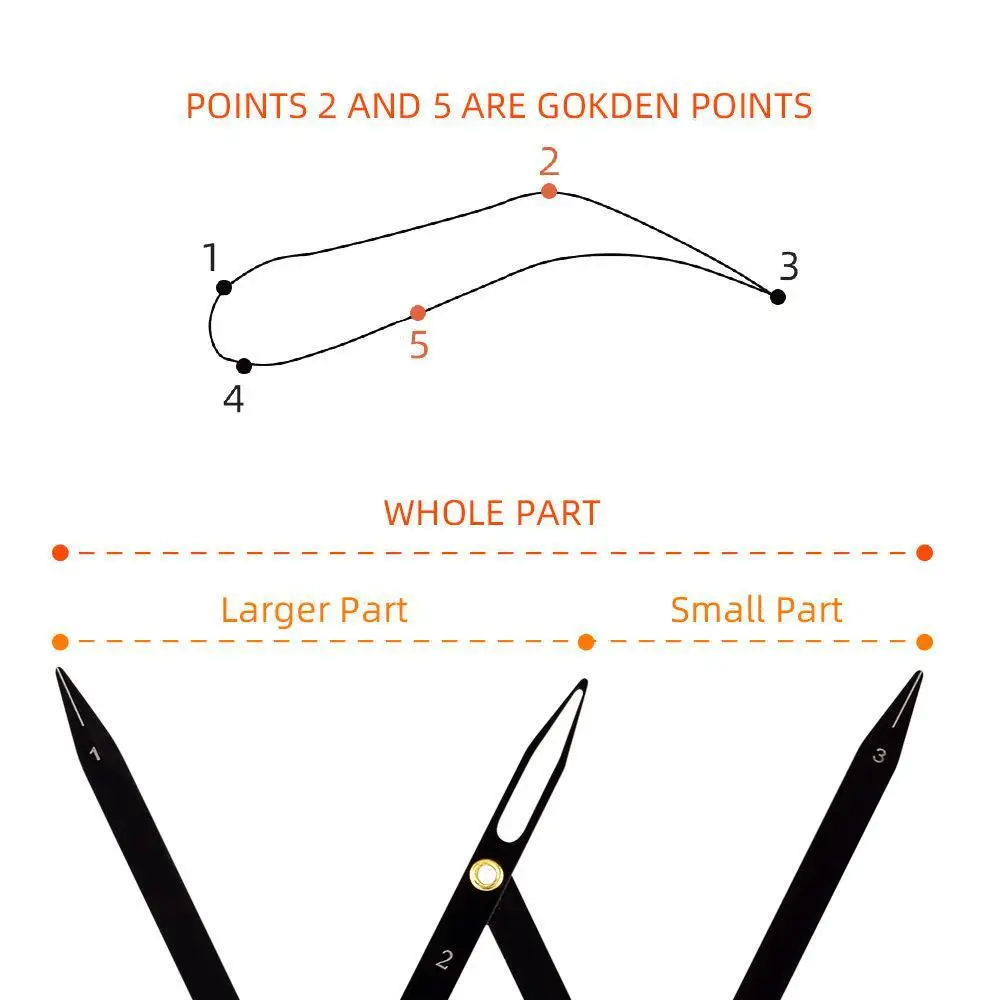 Stainless steel Golden Ratio CALIPERS Microblading Permanent Makeup Eyebrow Measure Tool Mean Golden Eyebrow DIVIDER