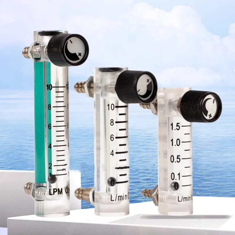 Picture 6: Oxygen flowmeter adjustment control for 1.5L/3L/5L/10L transparent glass oxygen chamber flowmeter