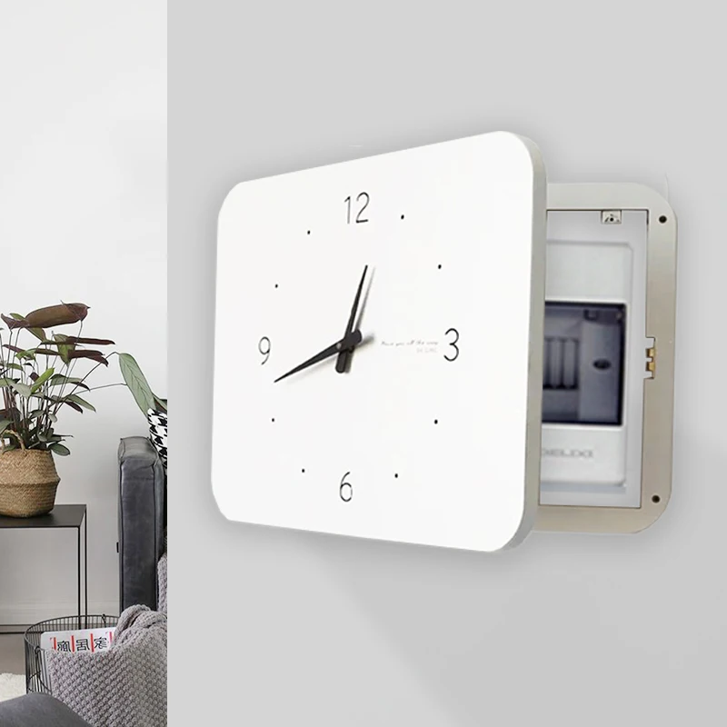 

Meter box decorative painting with clock horizontal wall clock empty unpacking electric switch distribution box blocking clock f