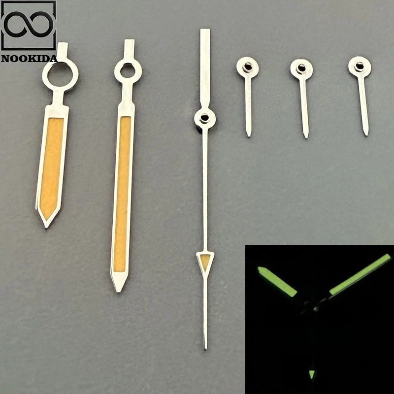 NOOKIDA VK63 Стрелка для часов Зеленый Светящийся/Белый Светящийся Аксессуары для часов для VK63 Механизм с 6 стрелками Зеленый Белый