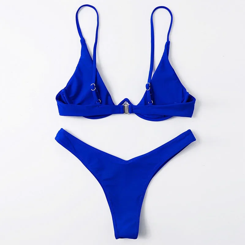 Sexy Bügel-Bikini für Damen, fester Push-Up-BH, Tanga-Badeanzug, 2025, zweiteiliger Badeanzug, hohe Taille, Strandbadebekleidung, brasilianisch