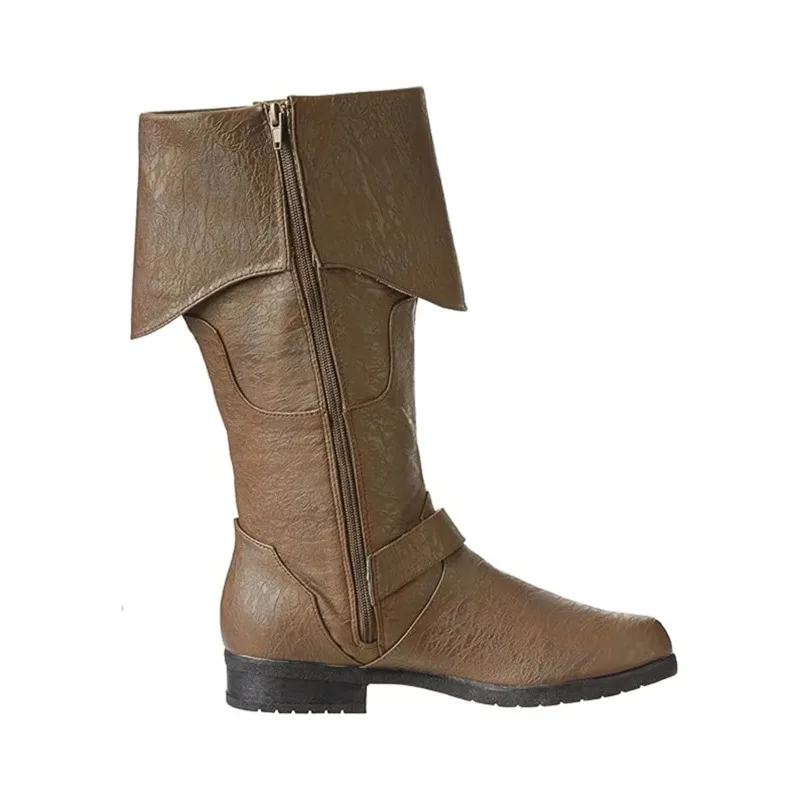 Mittelalterliche Retro-Piratenstiefel für Männer und Frauen, Gothic-Renaissance-Stiefel aus PU-Leder, halbhohe Stiefel für Halloween-Cosplay-Party-Kostüme 2026 – Detail 13