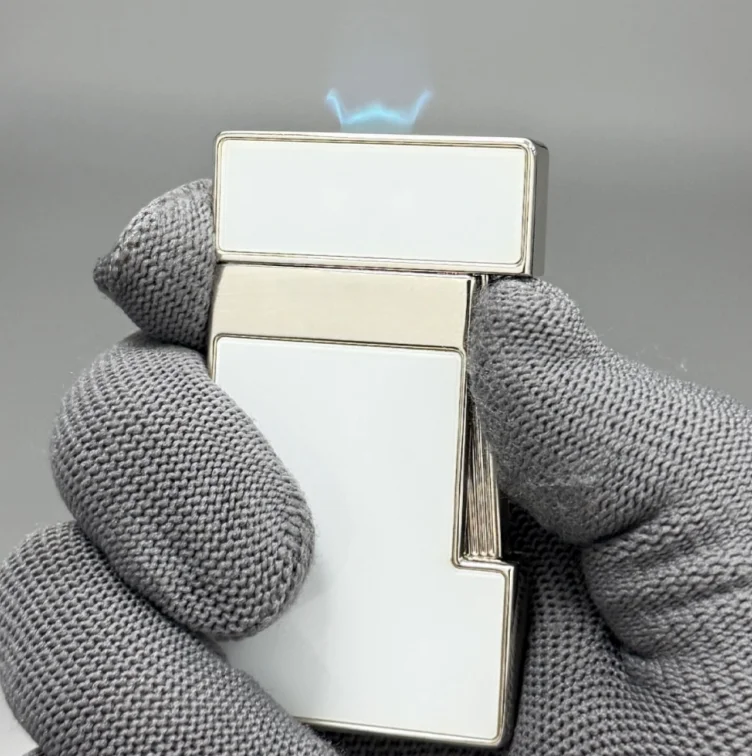 Enamel Side Push Windproof Jet Flame Lighter Metal Refillable Butane Gas Cigar Cigarette Lighter