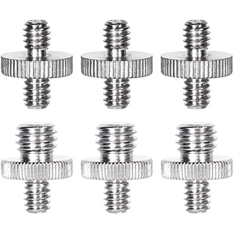 

6pcs Standard 1/4" To 1/4" Threaded Screw Adapter+1/4" To 3/8" Double Head Stud for Camera Cage/Monopod/Ballhead/Light Stand