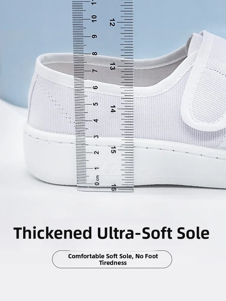 Anti-Static Thick Bottom Dust-Free Shoes Single Net Work Shoes for Men And Women Soft Bottom Magic Tape Easy to Wear