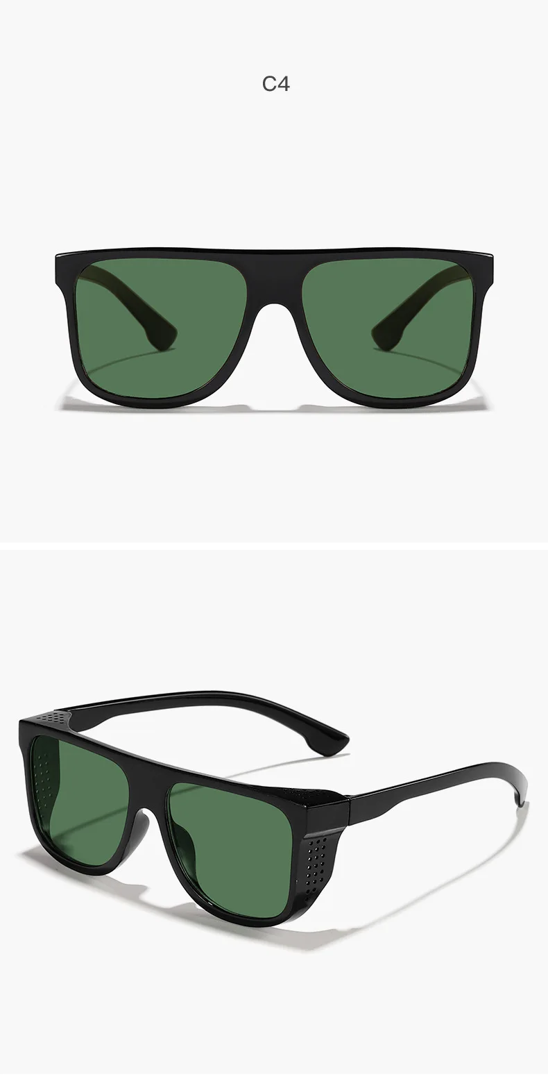 Neue Vintage Quadratische Sonnenbrille für Damen und Herren Marken-Rechteck-Sonnenbrille Ovale Brillen für Männer und Frauen – Detail 13