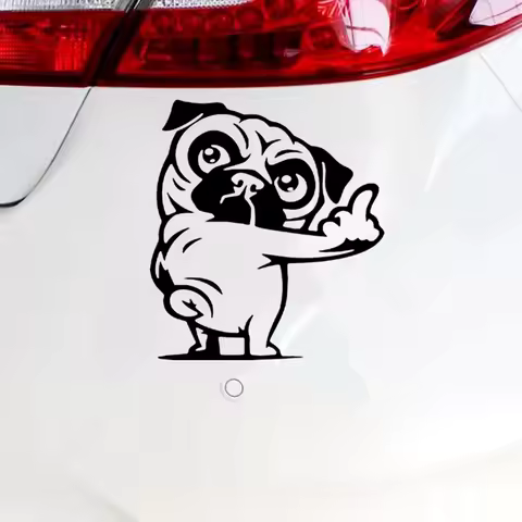LYKX Insubstantial Pug Funny Car Sticker Vinyl Decal for Auto Car Stickers Styling