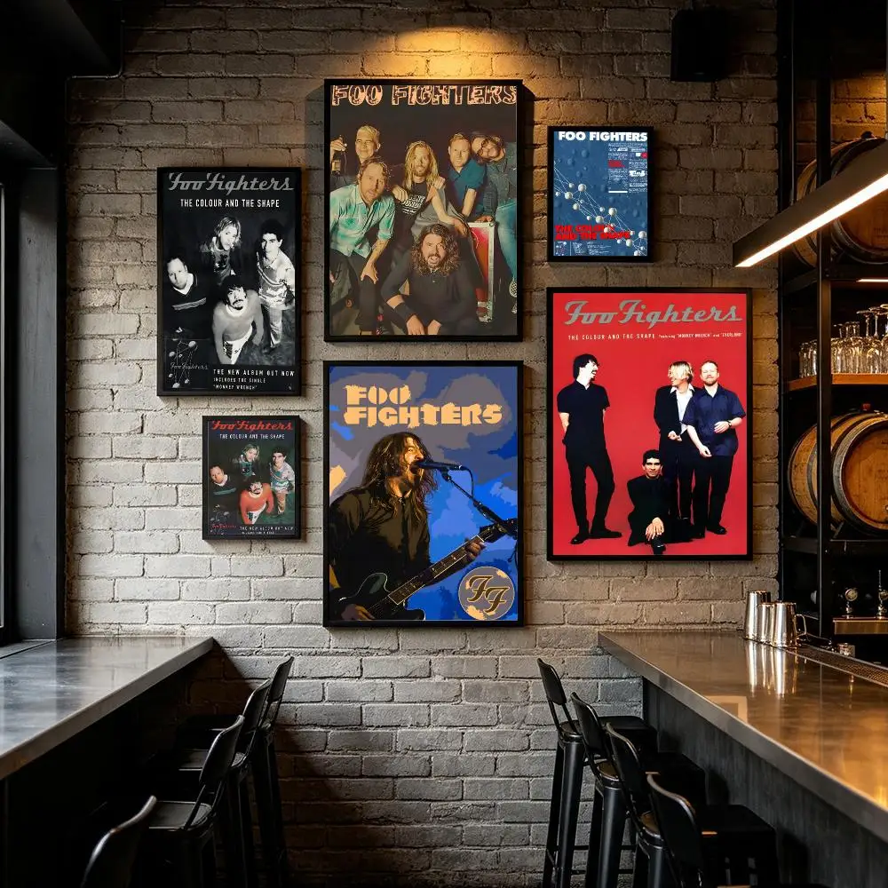 Rock Band F-Foo Fighters Poster Art HD Art Sticky Wall Waterproof Home Living Room Bar Decoration