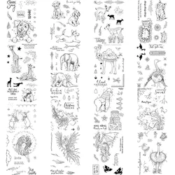 Baby Giraffe Elephant Dogs Snap Dragon Transparent Clear Silicone Stamp/seal for Diy Scrapbooking/photo Album Decora Clear Stamp