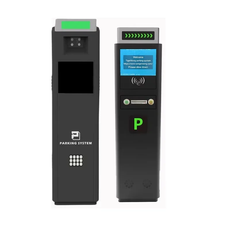 Sistema de estacionamento com display LCD, reconhecimento de placa de licença disponível em vários idiomas com sistema de bilhete de estacionamento de portão de barreira
