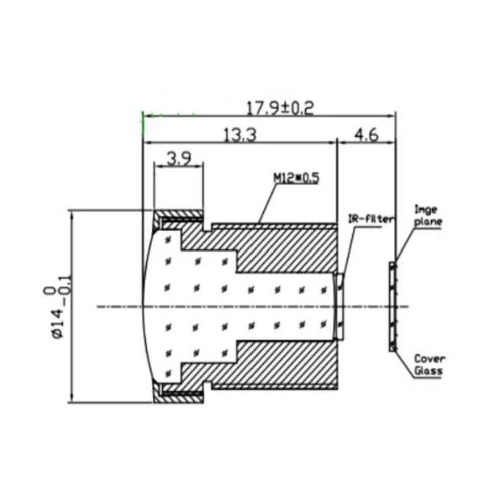 Witrue obiektyw typu rybie oko CCTV 1.8MM szeroki kąt widzenia 170 stopni HD 3MP M12 góra F2.0 1/3 "do kamery bezpieczeństwa nadzoru — zdjęcie 6