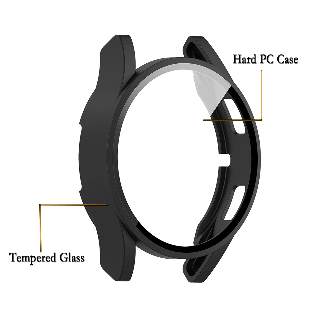 Case For Samsung Galaxy Watch 4 40/44mm Full Coverage Screen Protector With Tempered Glass  2 in 1 Shell For Samsung Watch FE