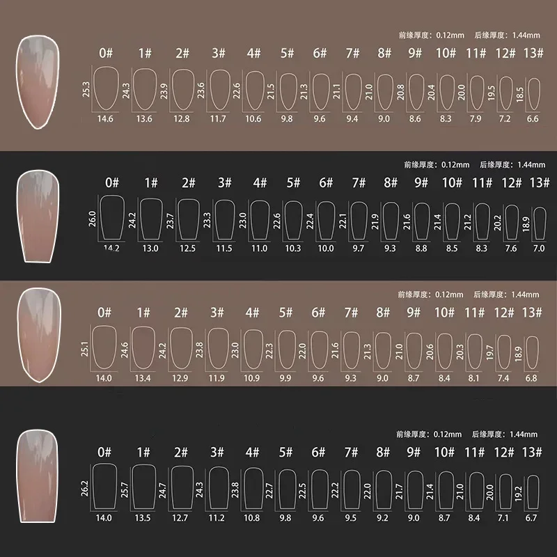 140 Uds. De tonos de piel, juego de puntas de uñas suaves naturales desnudas 3 en 1, extensiones de uñas de Gel ultrafinas, manicura fácil DIY