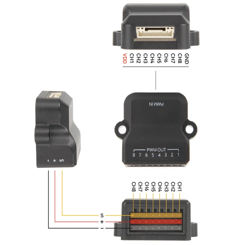 Holybro PWM EXT-8P ボード MAIN (I/O) AUX (FMU) PWM 出力 (Pixhawk4 6C、Pixhawk Mini ベースボード、Pixhawk Jetson ベースボード用)