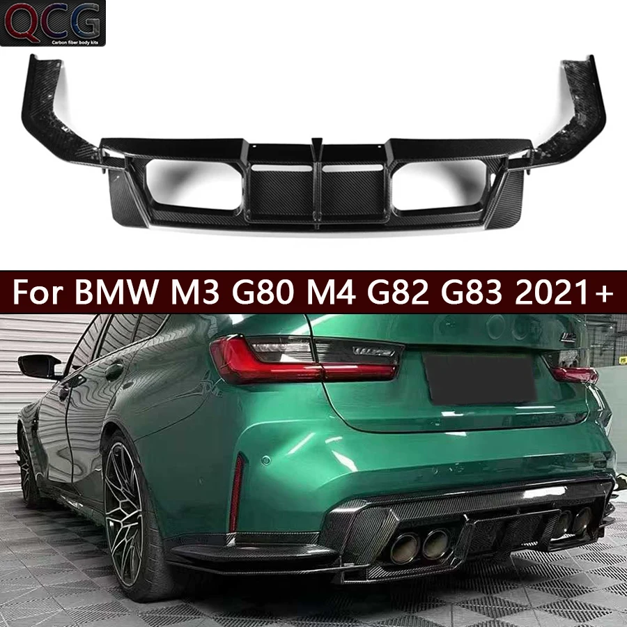 

For BMW M3 G80 M4 G82 G83 2021+ Dry Carbon Fiber Rear Lip Diffuser Car Bumper Spoiler PSM Style Car Accessories Body Kit
