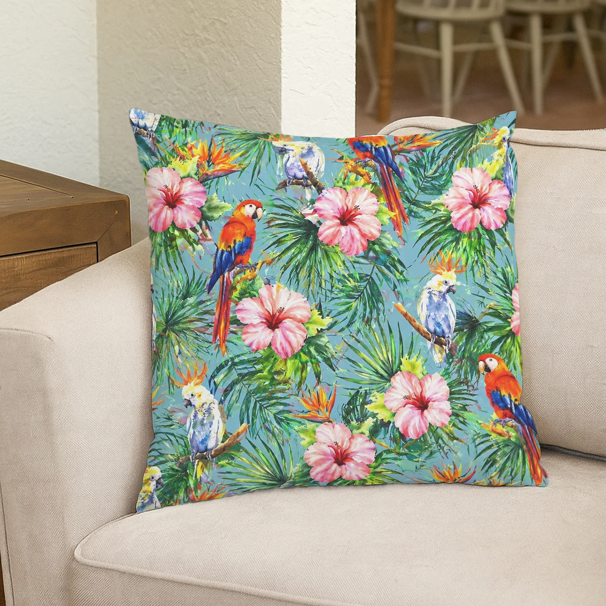 Bible Verse & Coastal Themed Polyester Pillow Cover - Inspirational Scripture Printed Cushion Case for Home Decor