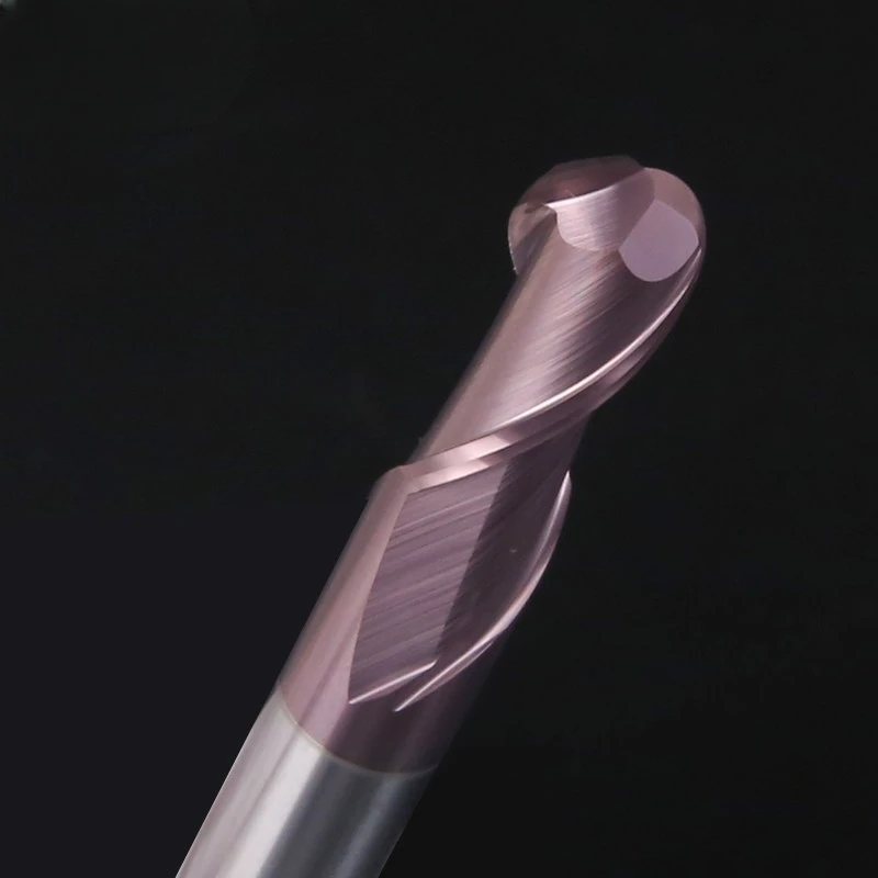 HRC62 2 Flute Ball Nose End Mill High Hardness Tungsten Carbide Cutter CNC Router Bit R0 5 to R10mm Carbide Slot Drill