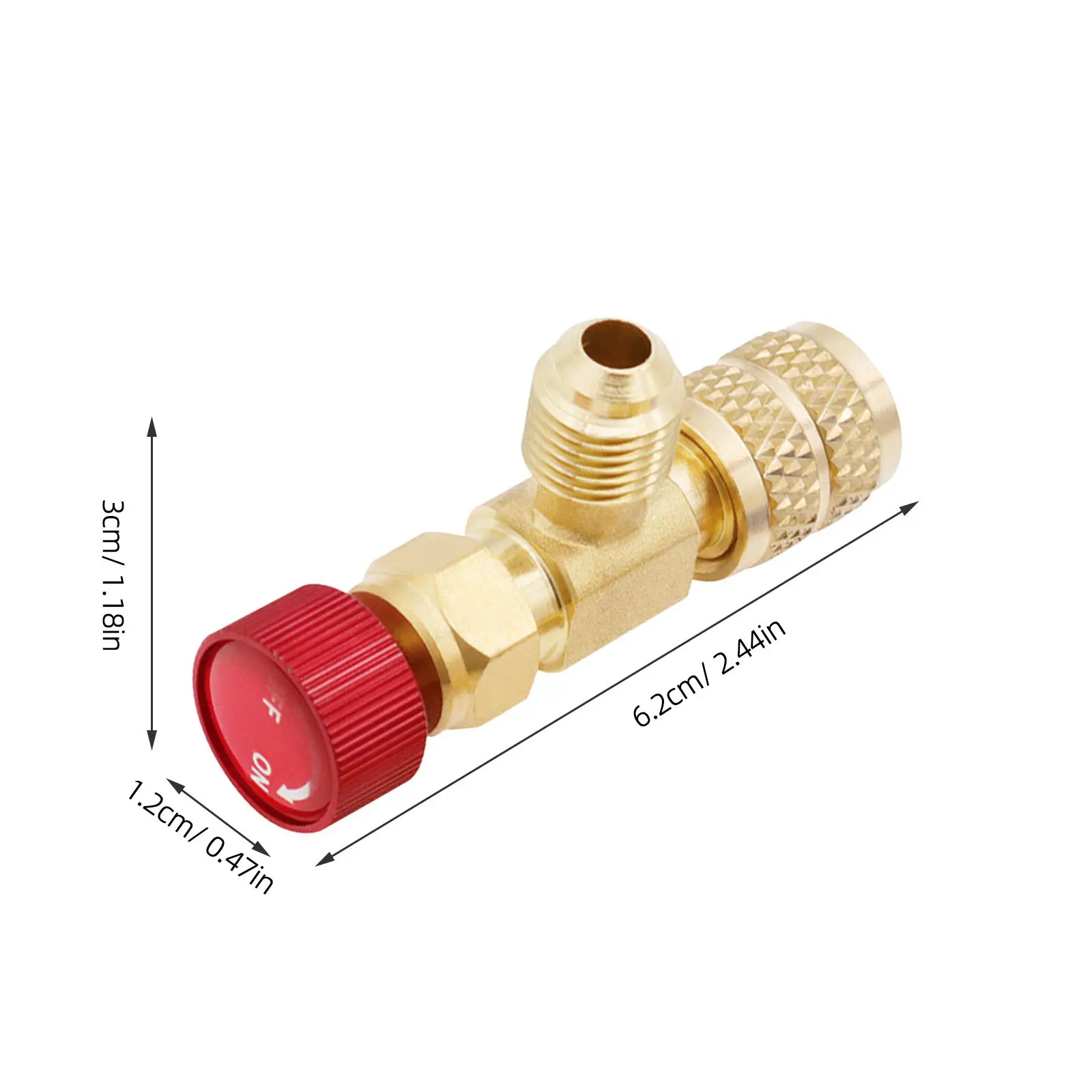 2Pcs Refrigerant Charging Valve for Air Conditioner Copper Aluminum Body Comfort Connect Hvac Refrigeration Safety