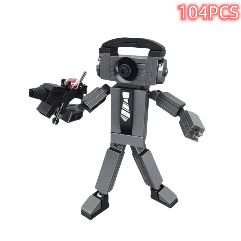 Skibidi Toilet Surveillance Man TV Compatible Building Blocks Mini Model Action Figures Toys Christmas Halloween Birthday Gift