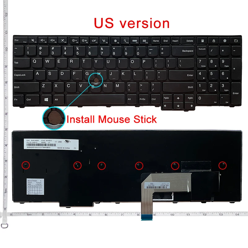 Klawiatura US/UK/SP/RU do Lenovo ThinkPad W540 W541 W550s T540 T540p T550 L540 Edge E531 E540 P50S L570 0C44592 0C44913 0C44952 — zdjęcie produktu 2