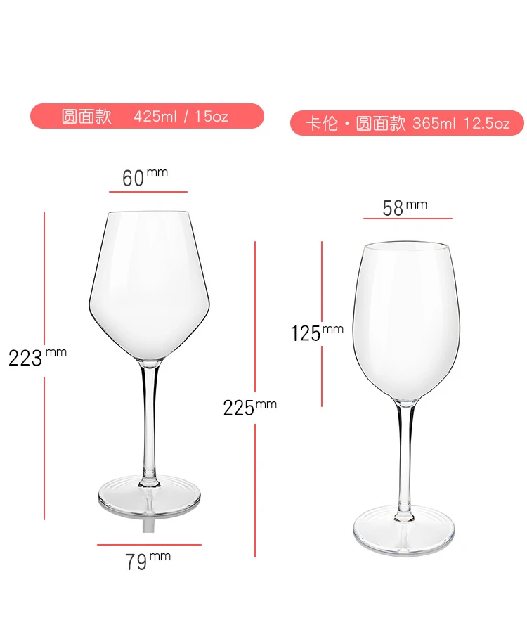 Premium Tritan Plastic Wine Glass Goblet Non-Glass Transparent Unbreakable Home Camping Party Bathroom Drinking Food Grade Cup