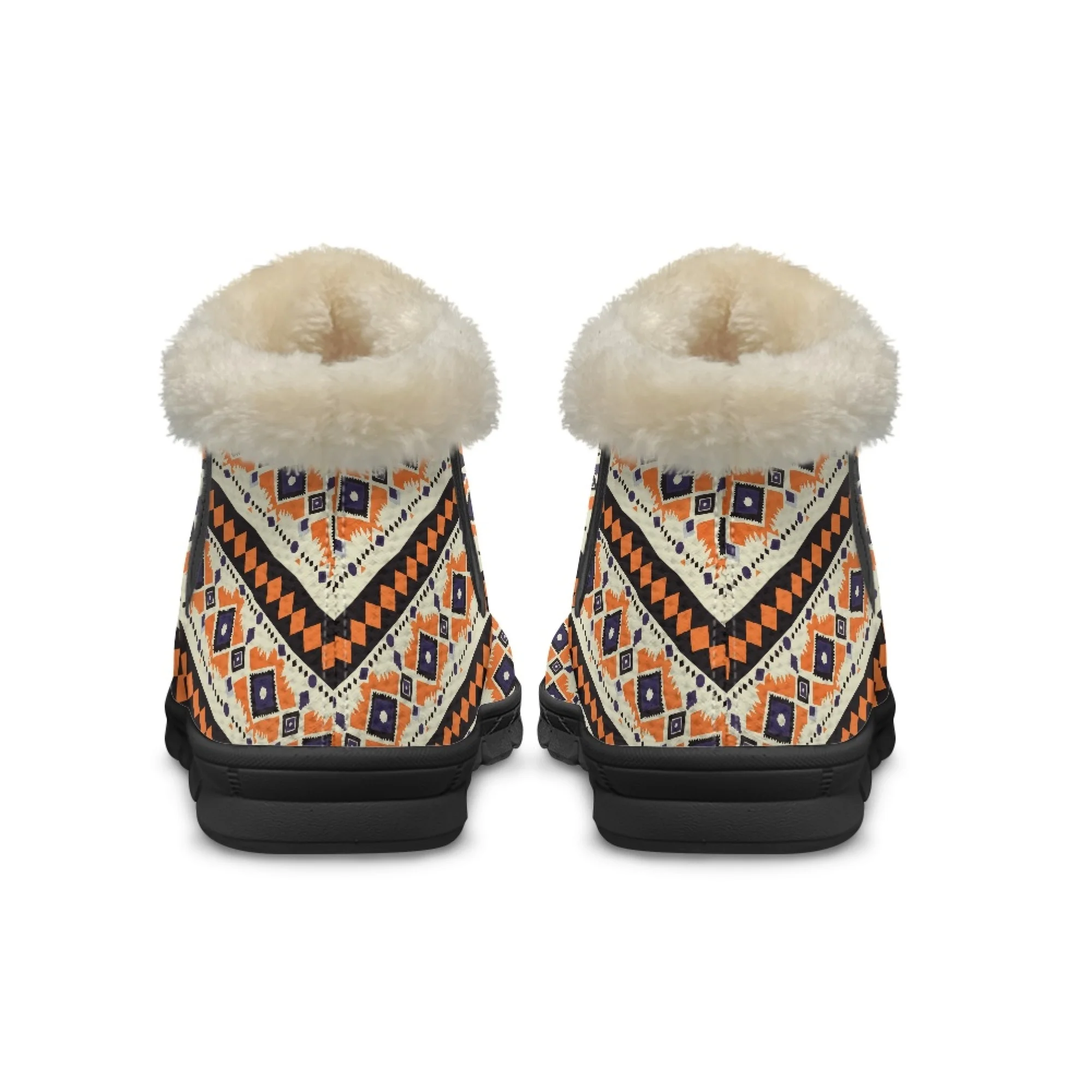 INSTANTARTS Winter Women Short Plush Warm Snow Boots Cute Highland Cow Print Female Casual Fuzzy Comfortable Shoes Non Slip