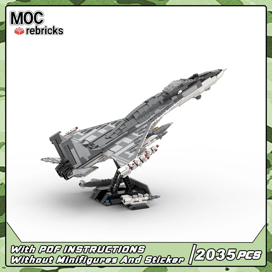 MOC Military Series Model MiG-29 Twin Engine Fighter Flying Building Block Model Set Holiday Toys Children's Puzzle Gifts