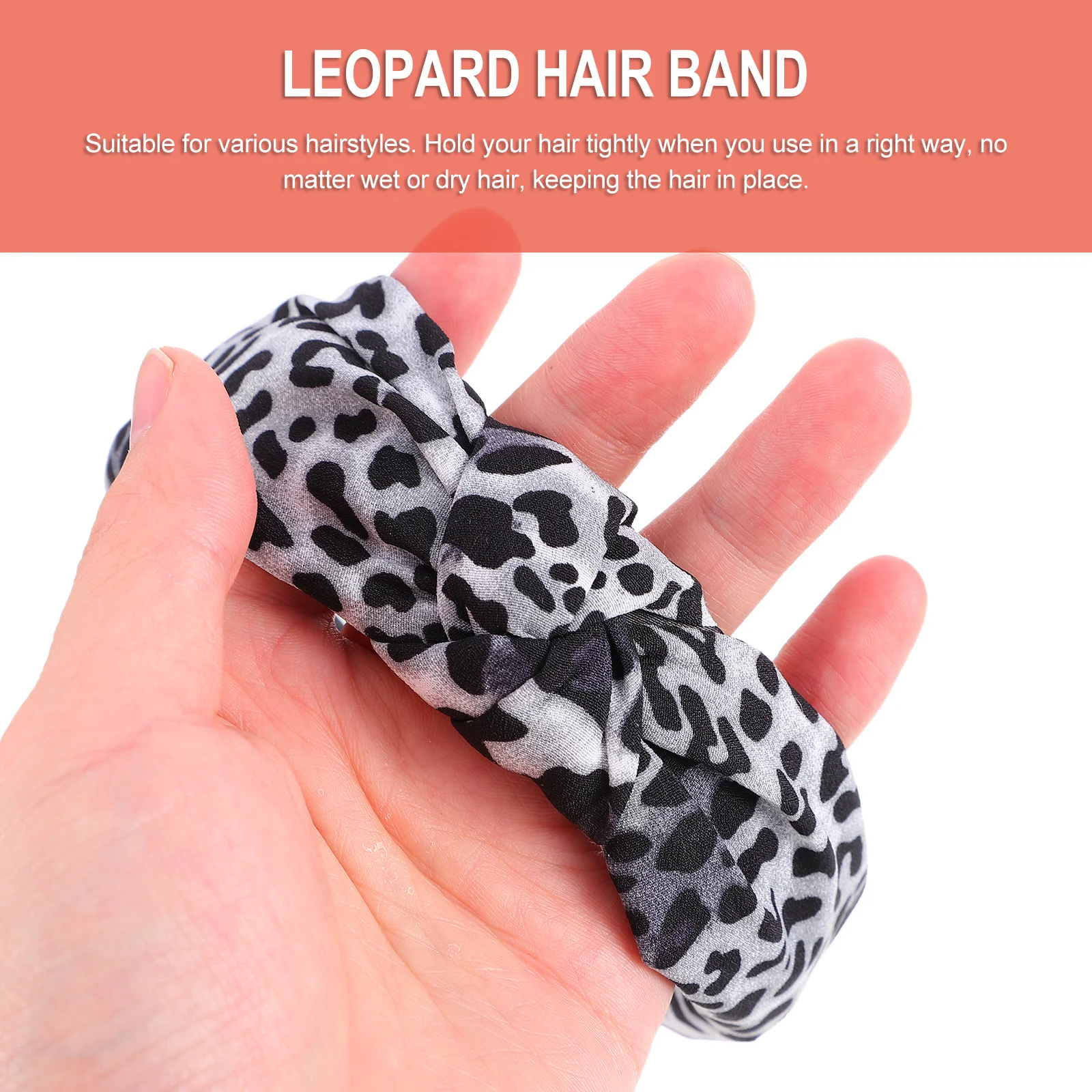 

6pcs Leopard Headbands Wide Fabric-Wrapped Knot Hairbands For Women Comfortable Strong Hold Wet Dry Hair Styling