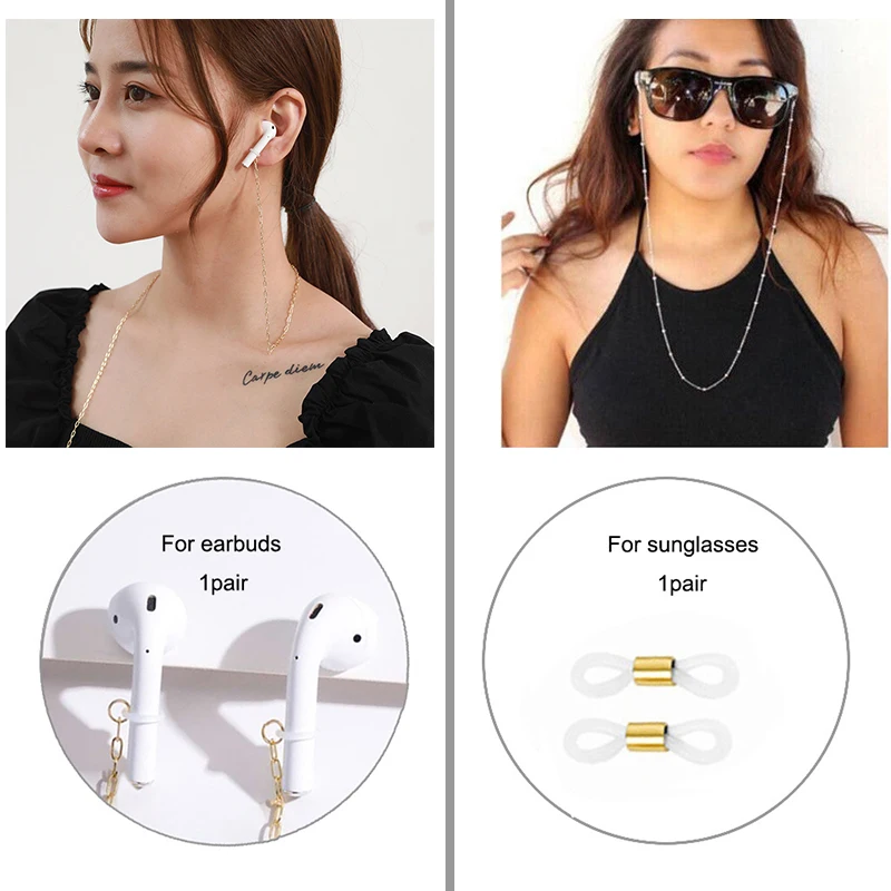 Bluetooth Earphone Metal alloy Anti-Lost Rope For Airpods Airdots Wireless Bluetooth necklace earphone Anti-drop Neck Strap Cord