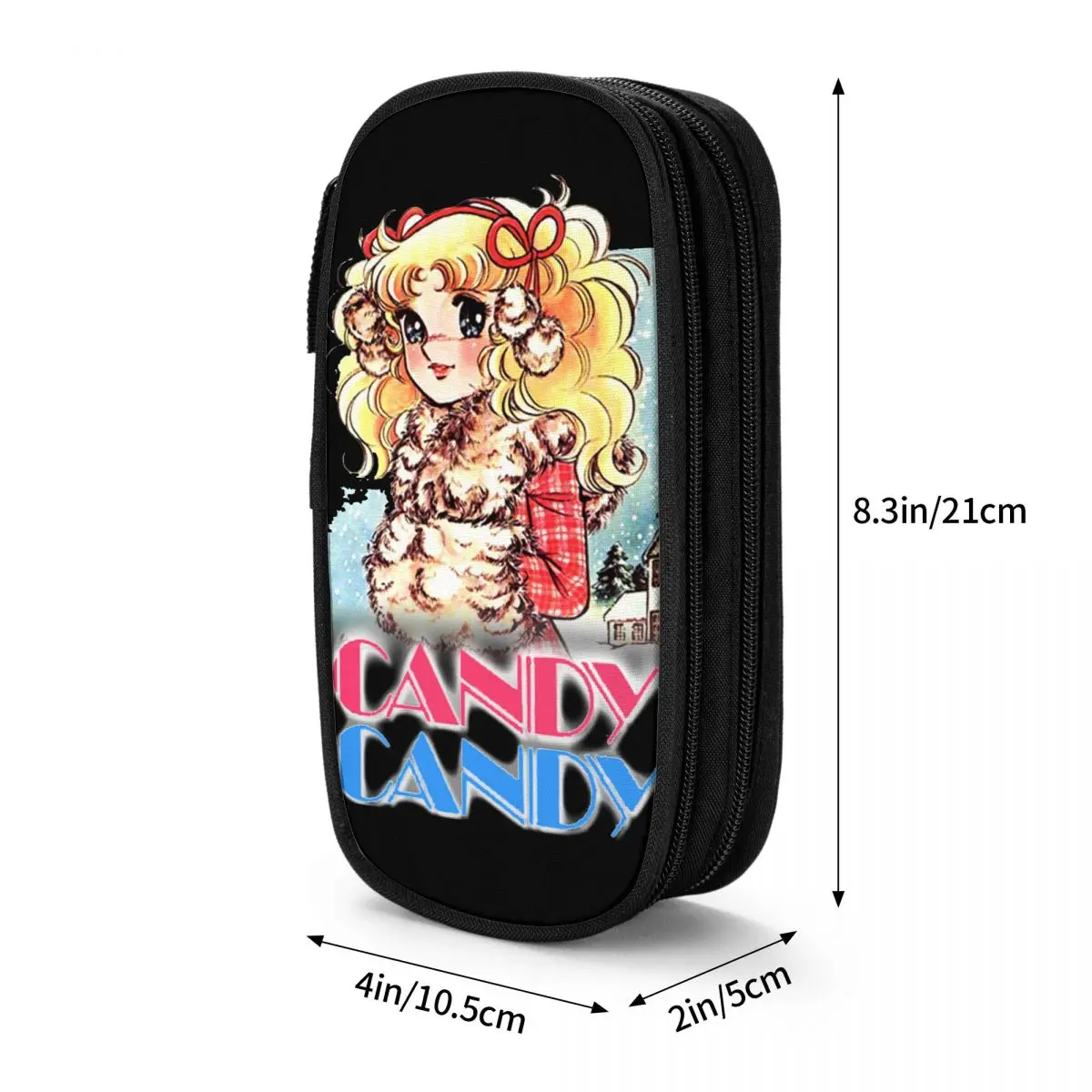 Candy Candy Logo Casos de Lápis Anime, anos 80 Kawaii Manga Pen Bags, Grandes Sacos De Armazenamento para Crianças, Estudantes, Presentes de Escola