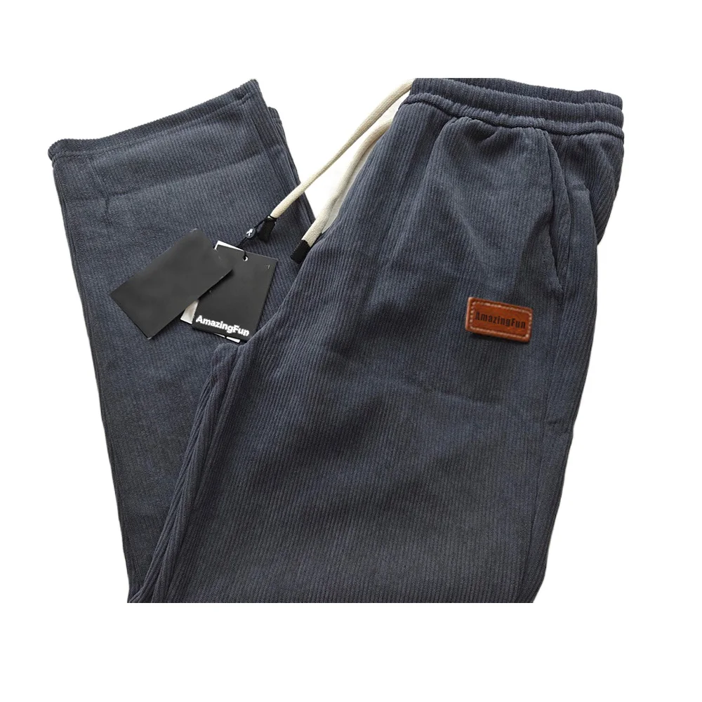 

AmazingFun Corduroy trousers, Men's Corduroy Pant Straight Fit Flat-Front Casual Chino Pants